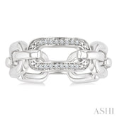 1/20 Ctw Bold Round Cut Diamond Paperclip Ring in Sterling Silver